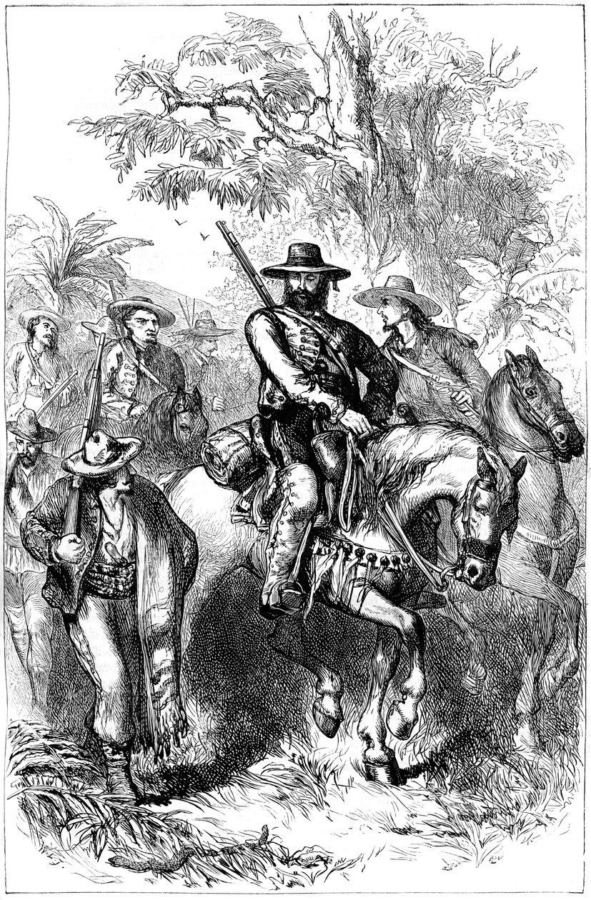 Filibustieri messicani in marcia, metà del XIX secolo c1880 da Unbekannt