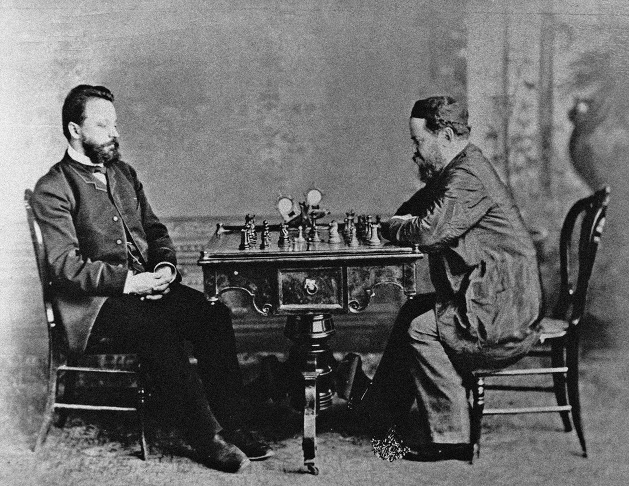 Mikhail Chigorin 1850-1908 e William Steinitz 1836-1900 a L