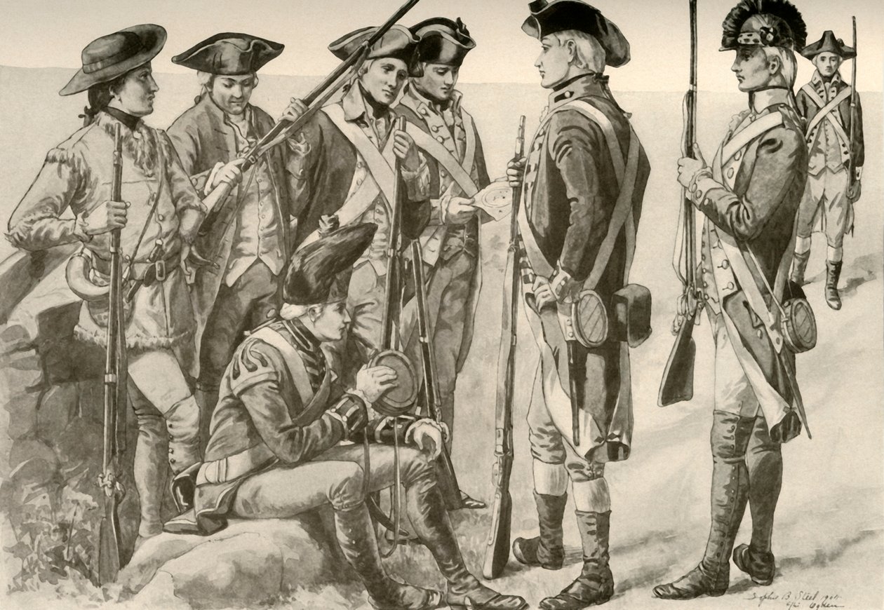 Uniformi Militari in America, c1770, 1937 da Unbekannt