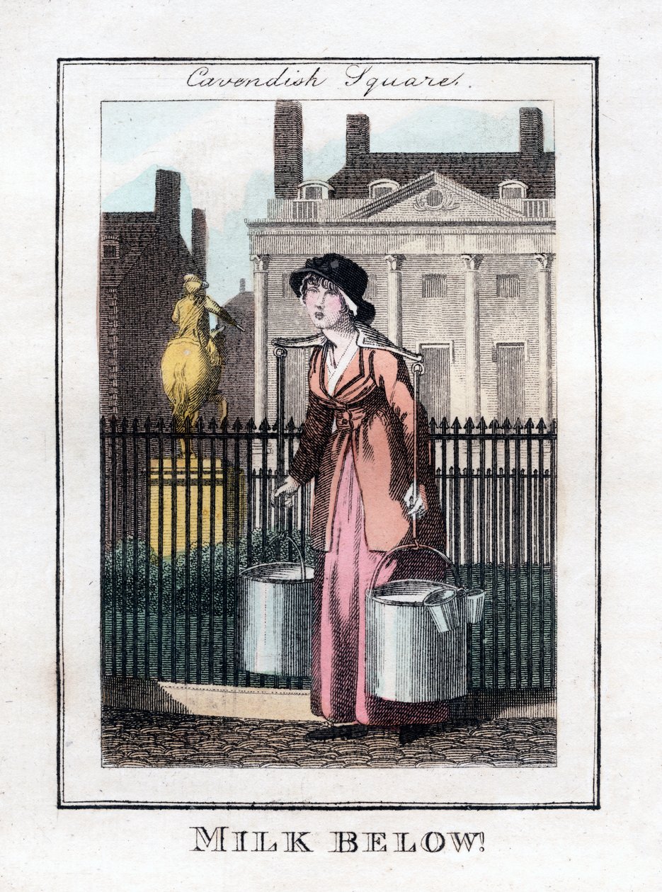 Latte in basso!, Cavendish Square, Londra, 1805 da Unbekannt