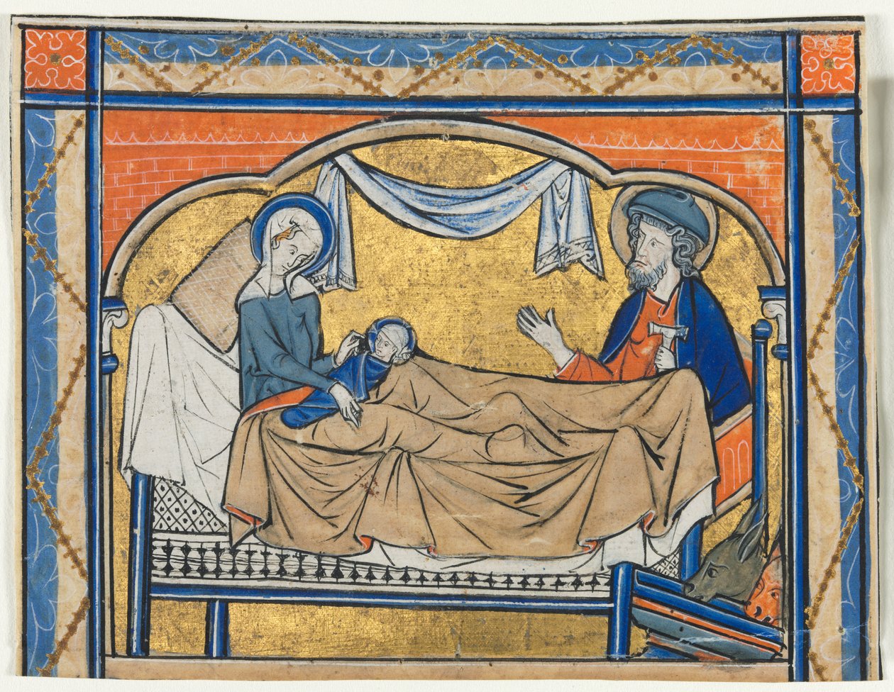 Miniatura Escisa da un Salterio: La Natività, c. 1270 da Unbekannt