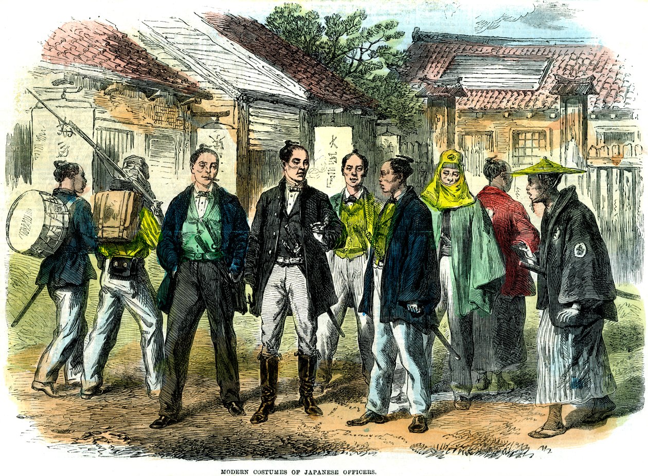 Costumi moderni degli ufficiali giapponesi, 1866 da Unbekannt