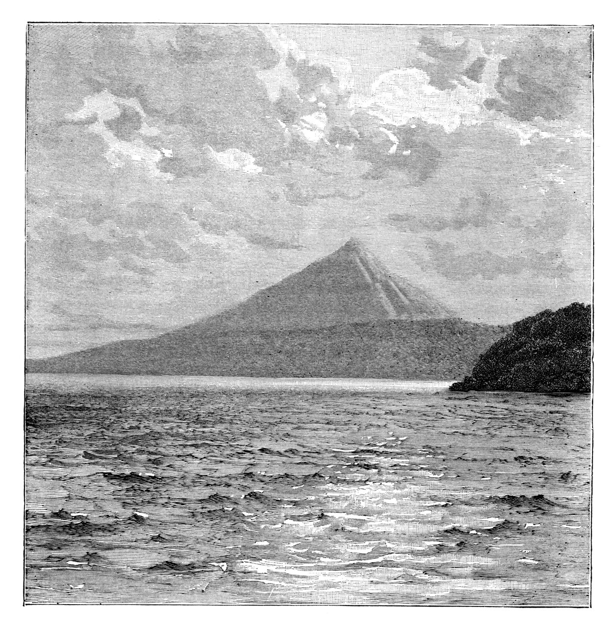 Vulcano Mombacho e le rive del Lago Nicaragua, c1890 da Unbekannt