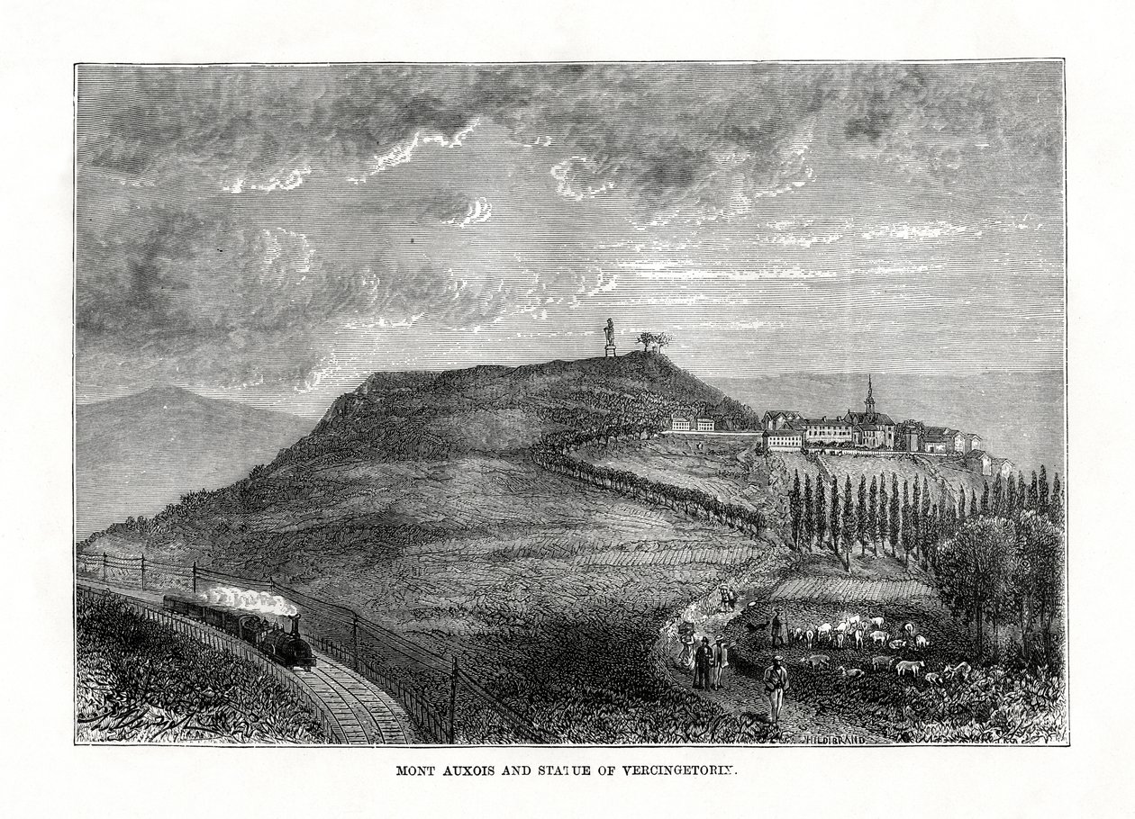 Mont Auxois e la statua di Vercingetorige, Francia, 1879 da Unbekannt