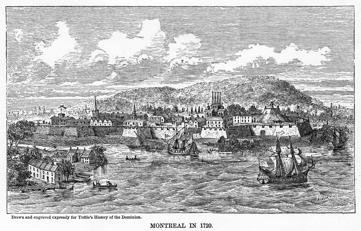 Montreal nel 1729 da Unbekannt