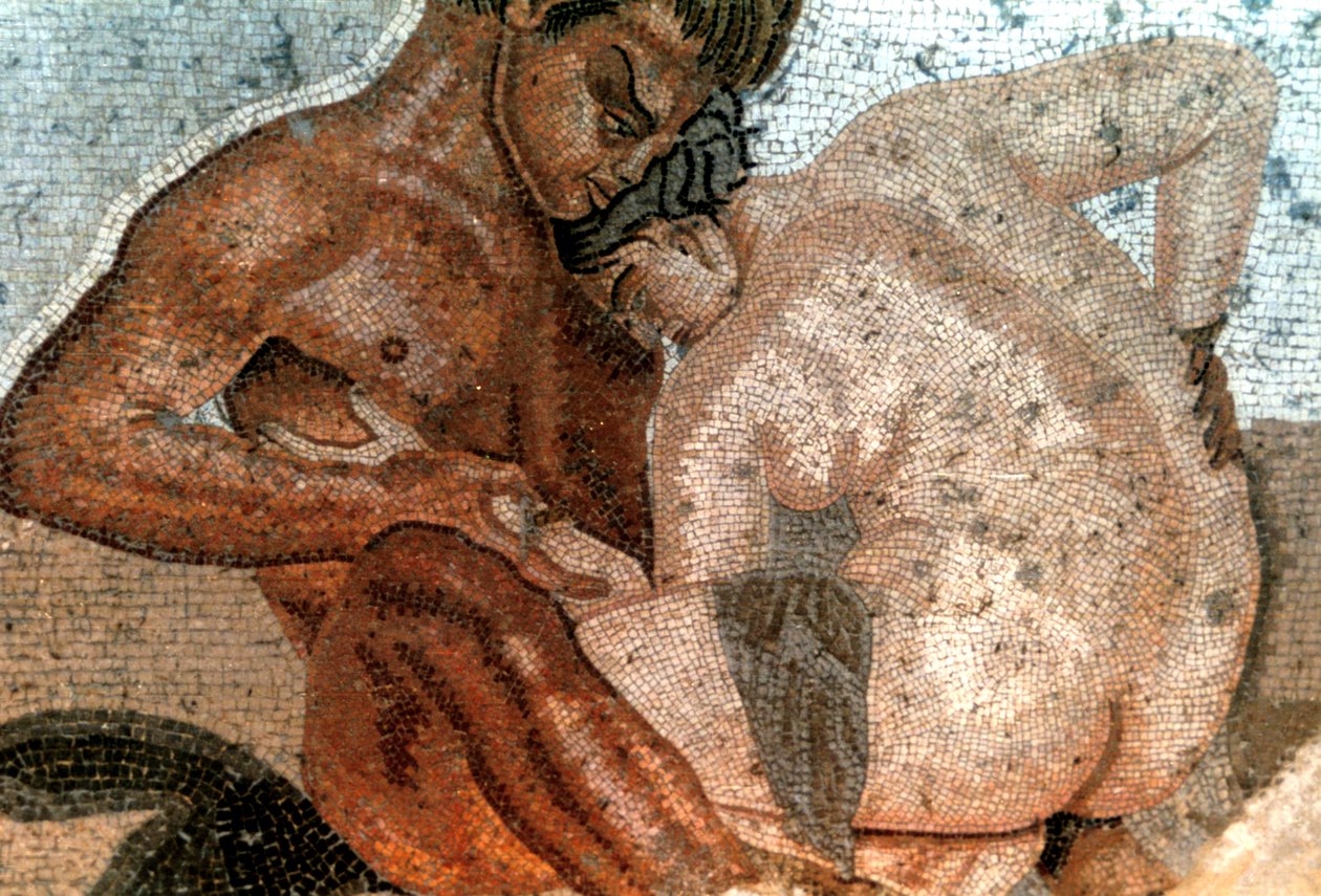 Mosaico di un satiro e una ninfa, Casa del Fauno, Pompei, Italia da Unbekannt