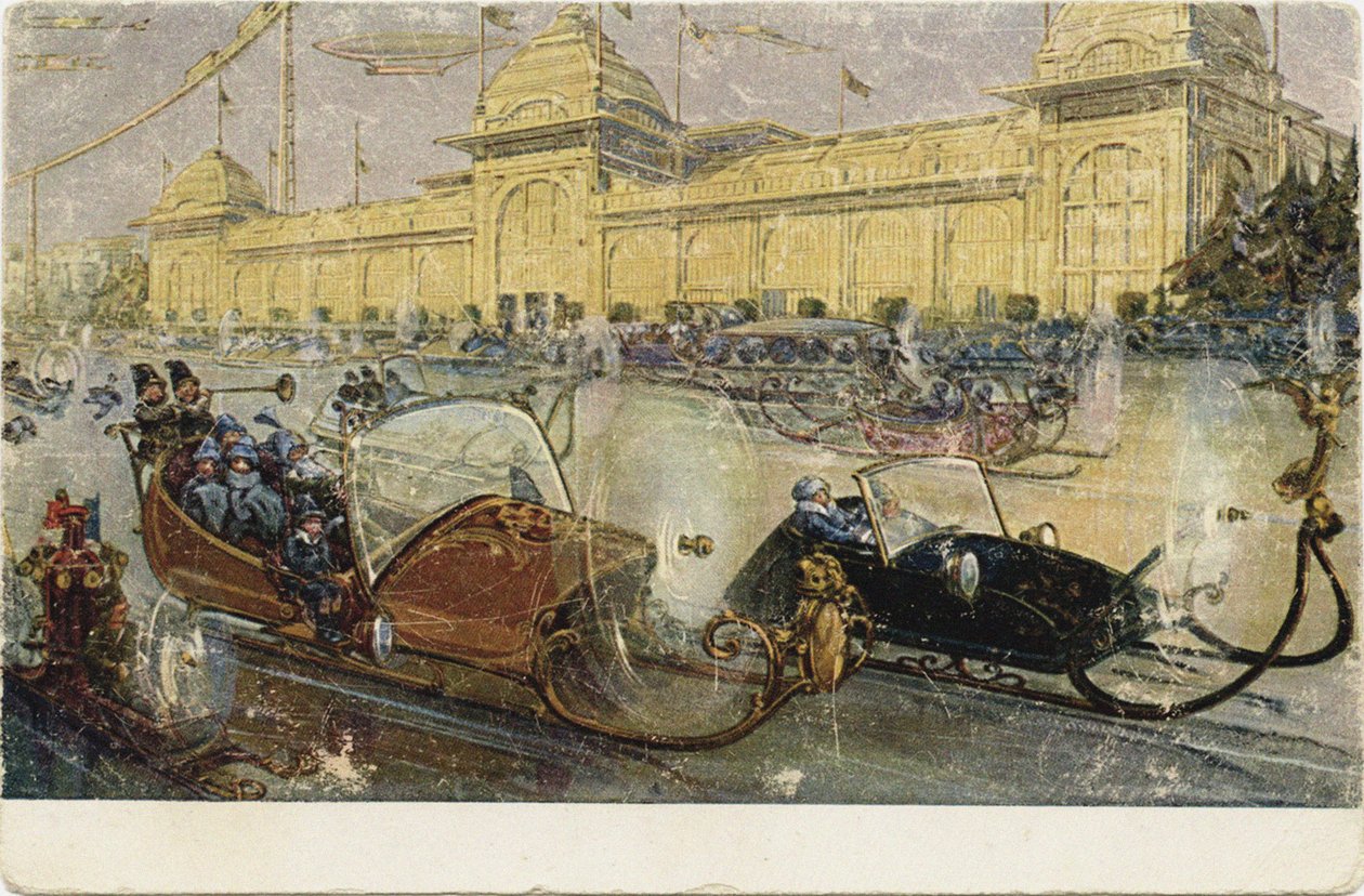 Mosca Inverno 2259. Da una serie di cartoline Mosca del futuro della Fabbrica di Cioccolato Einem da Unbekannt