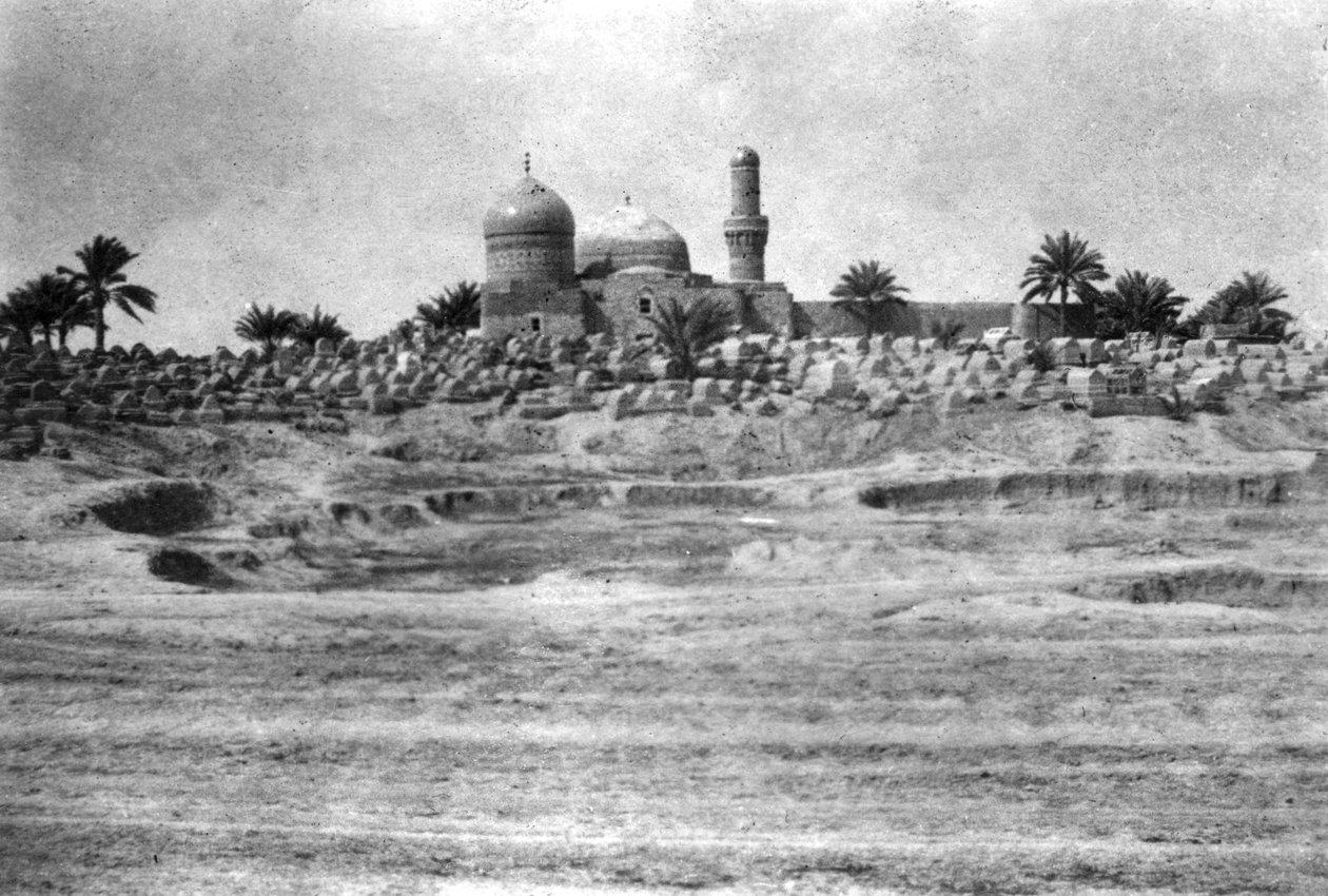 Moschea e Cimitero vicino a Baghdad, 1918 da Unbekannt