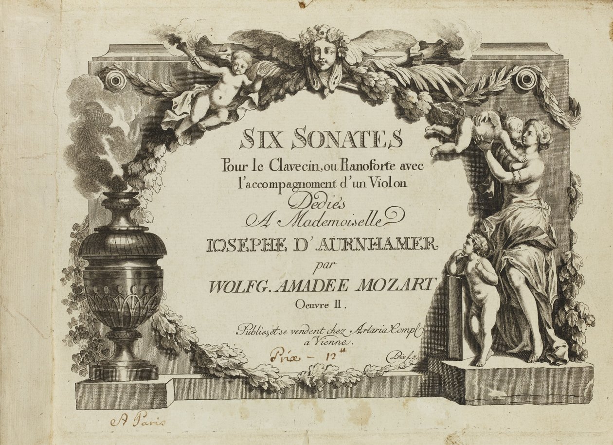 Mozart: Sei sonate per clavicembalo o pianoforte con accompagnamento di violino dedicate a Mademoiselle da Unbekannt