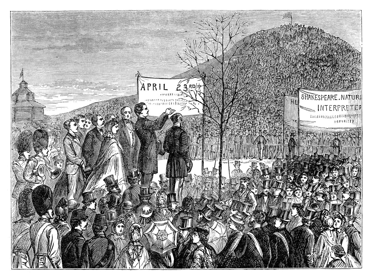 Il Sig. Phelps pianta la quercia di Shakespeare a Primrose Hill, Londra, 1864 fine XIX sec. da Unbekannt