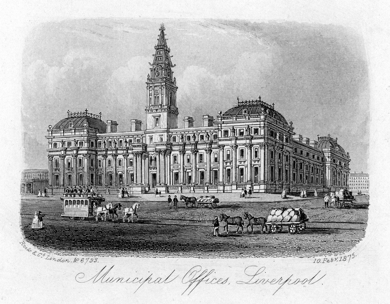 Uffici municipali, Liverpool, 10 febbraio 1875 da Unbekannt