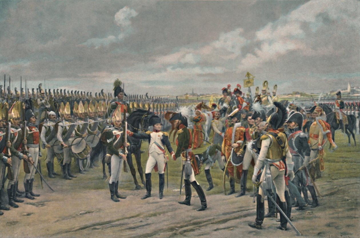Napoleone decora il granatiere russo a Tilsitt, 1807, 1896 da Unbekannt