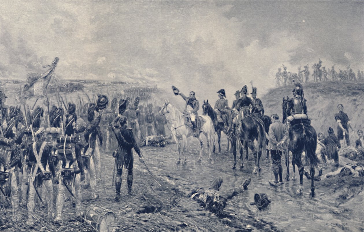 Napoleone e la Vecchia Guardia prima di Waterloo, 1815, 1896 da Unbekannt