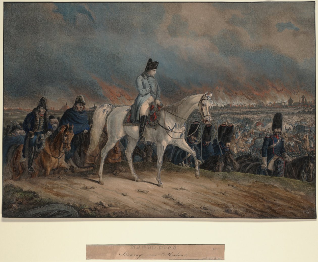 La ritirata di Napoleone da Mosca, 1847 da Unbekannt