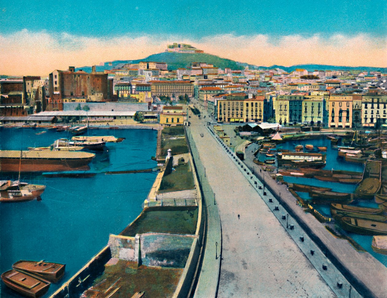 Napoli - Via Molo Col Castel S. Elmo, c1900 da Unbekannt