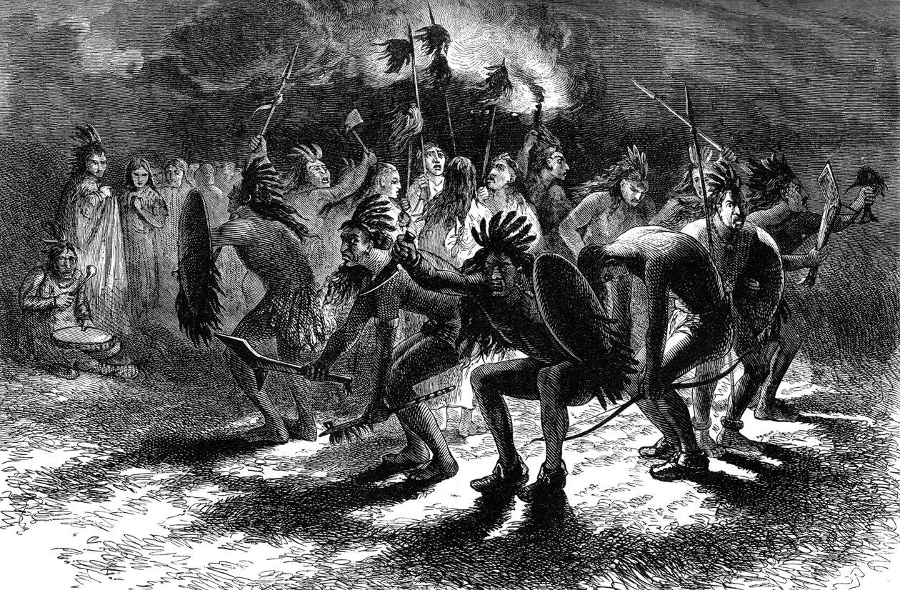 Danza dello scalpo dei nativi americani, XVII secolo c1880 da Unbekannt
