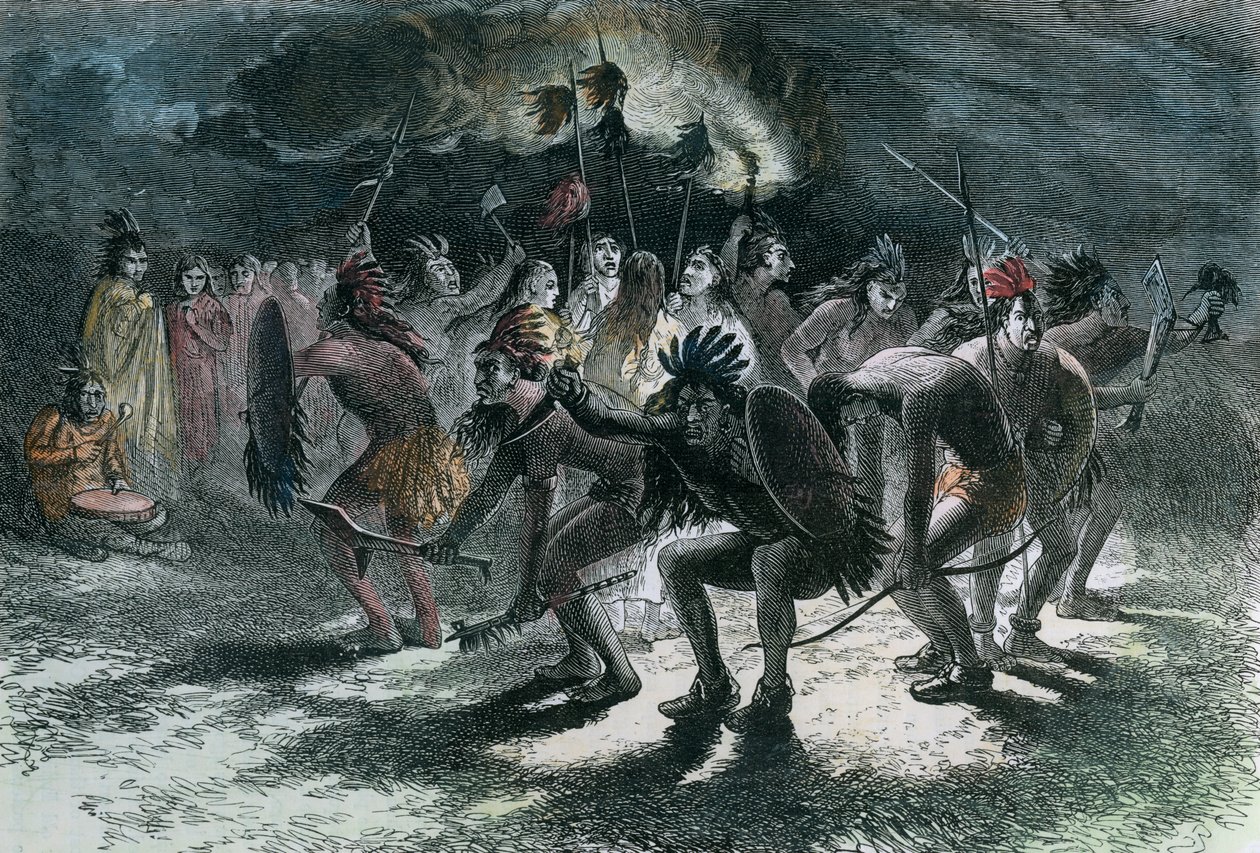 Danza del cuoio capelluto dei nativi americani, c1875 da Unbekannt