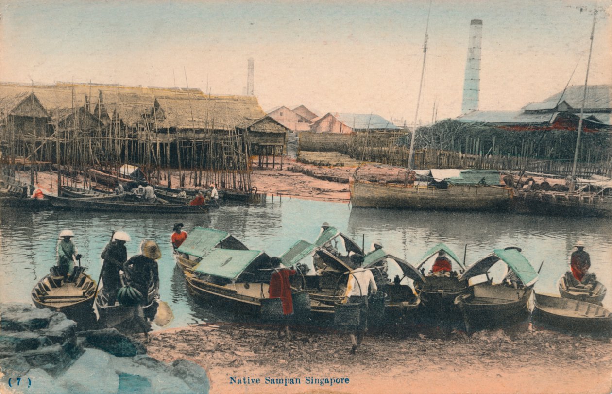 Sampan nativo Singapore, c1910 da Unbekannt