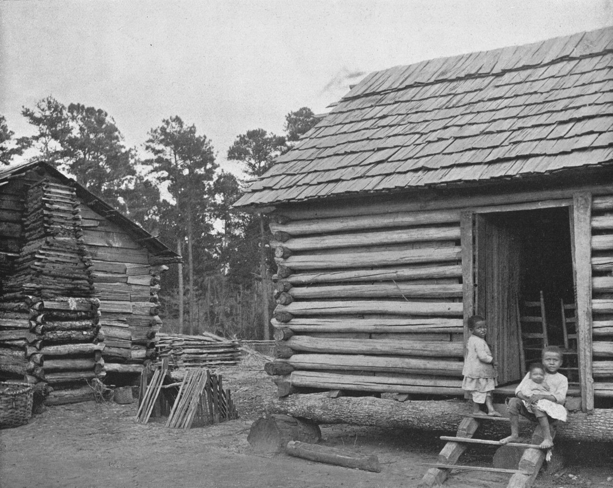 Capanni di tronchi dei neri, Thomasville, Georgia, USA, c1900 da Unbekannt