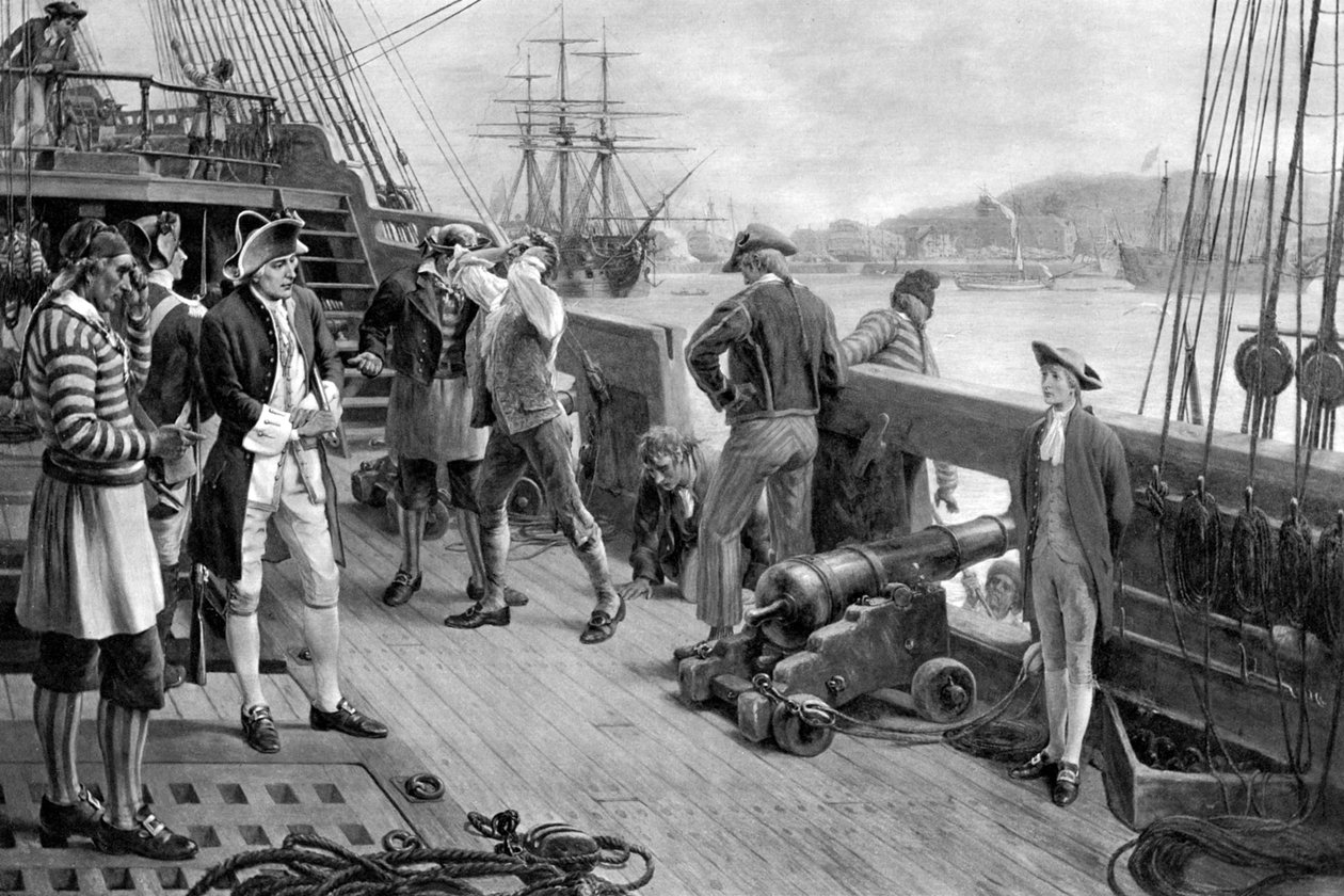 Il primo passo di Nelson nella Marina, Chatham, 1771 da Unbekannt