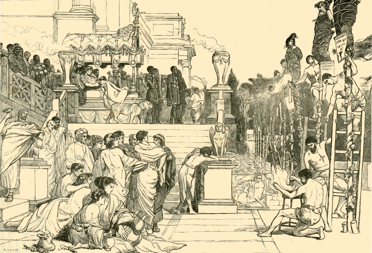 Le torce di Nerone - Bruciatura dei cristiani a Roma, 1890 da Unbekannt