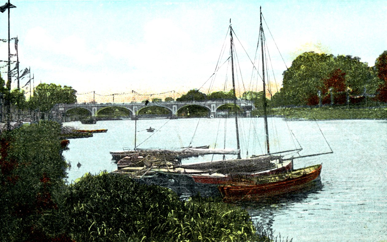 Nuova chiusa e ponte, Richmond, Londra, XX secolo da Unbekannt