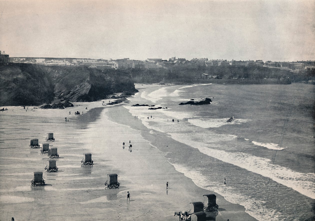 Newquay - Un luogo tranquillo per fare il bagno, 1895 da Unbekannt
