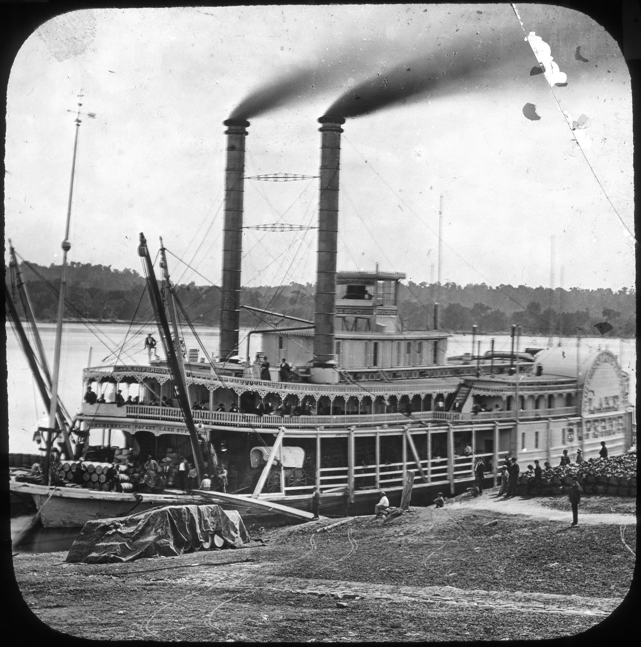 Piroscafo a pale della Northern Line Packet Company, Lake Superior, USA, c. 1870 da Unbekannt