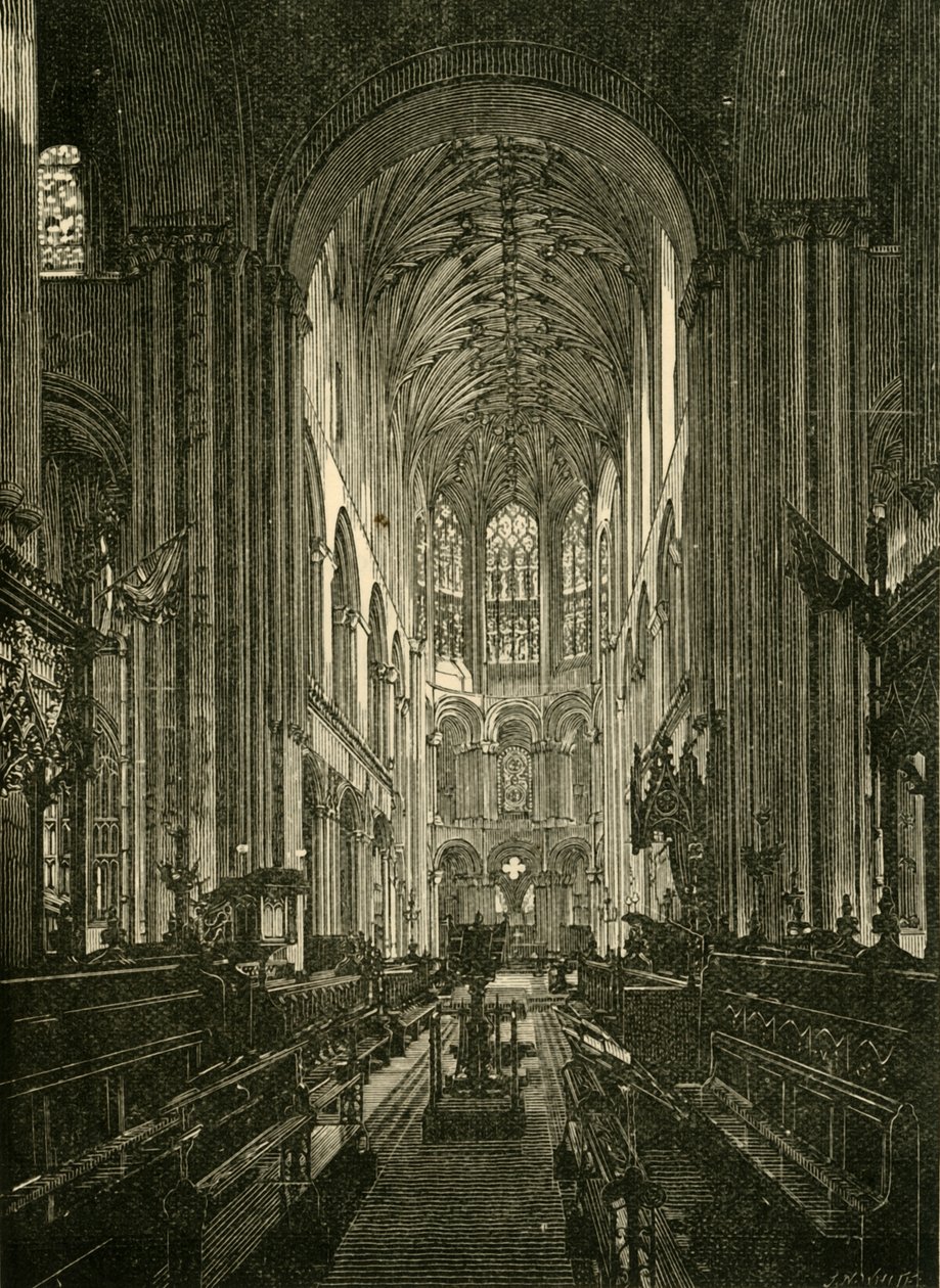 Cattedrale di Norwich. Il coro, vista verso est, 1898 da Unbekannt