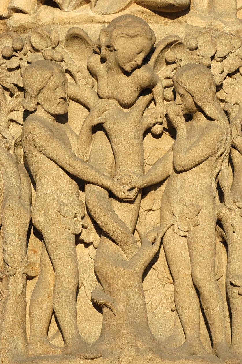 Scultura della cattedrale di Notre Dame de Paris: Adamo ed Eva da Unbekannt