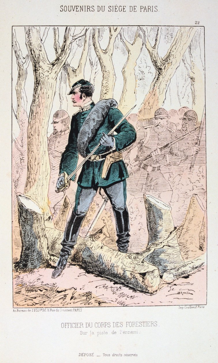 Ufficiale del Corpo dei Forestali, Assedio di Parigi, Guerra Franco-Prussiana, 1870-1871 da Unbekannt