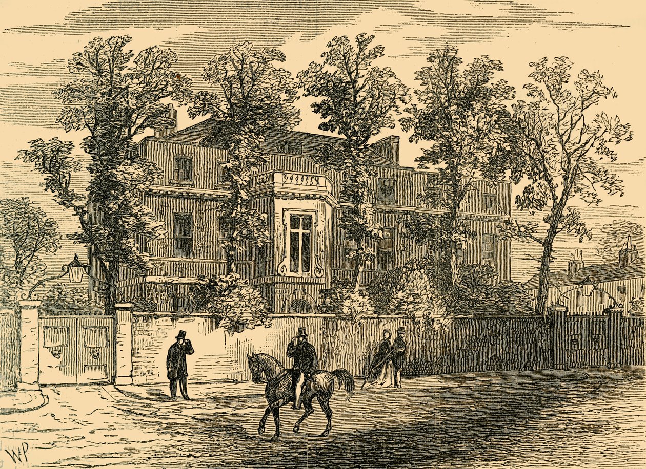 Vecchia Gore House, nel 1830, c1876 da Unbekannt