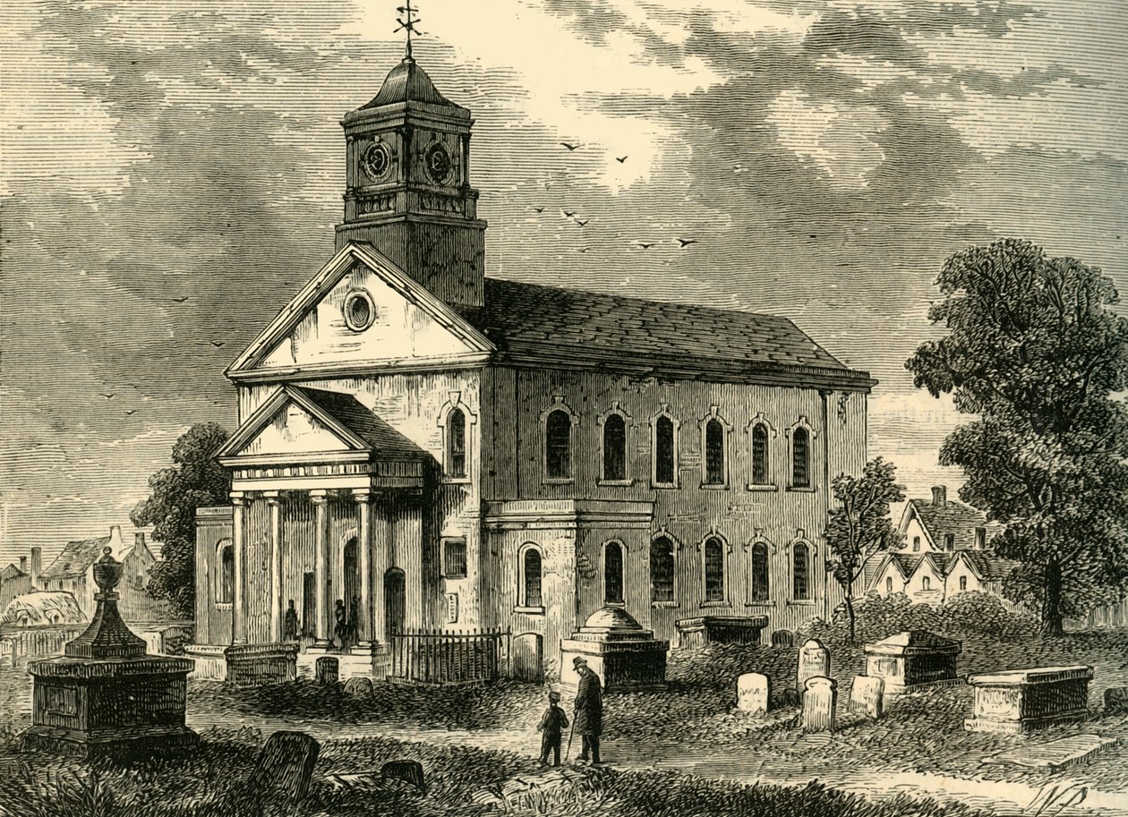 Vecchia chiesa di Newington nel 1866, c1878 da Unbekannt