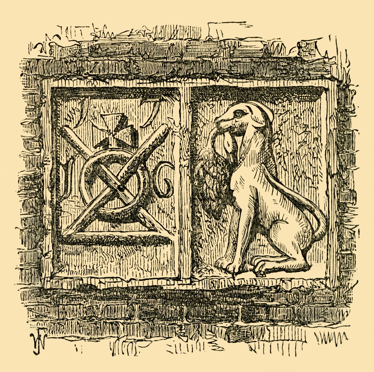 Vecchio segno del Cane e Anatra, c1878 da Unbekannt
