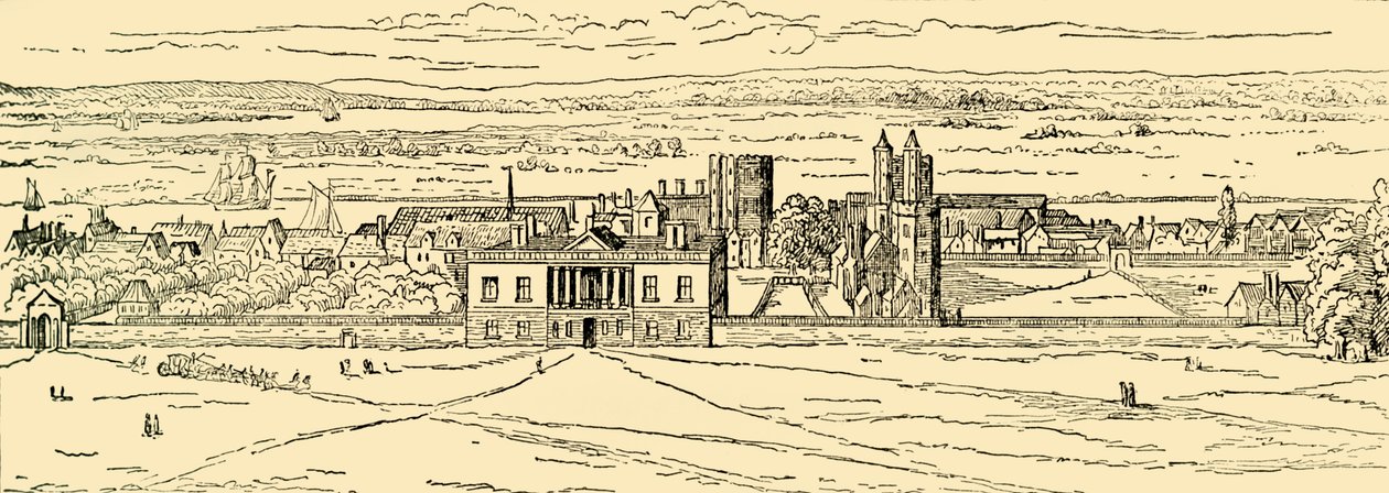 Vecchia vista del Palazzo di Greenwich. Dopo Hollar, c1878 da Unbekannt