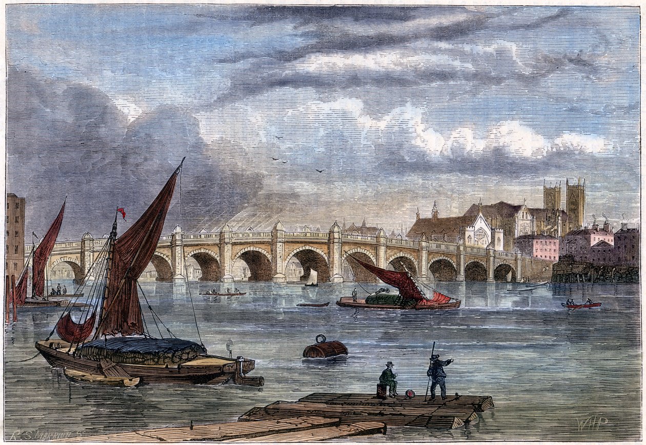 Vecchio ponte di Westminster nel 1754 da Unbekannt