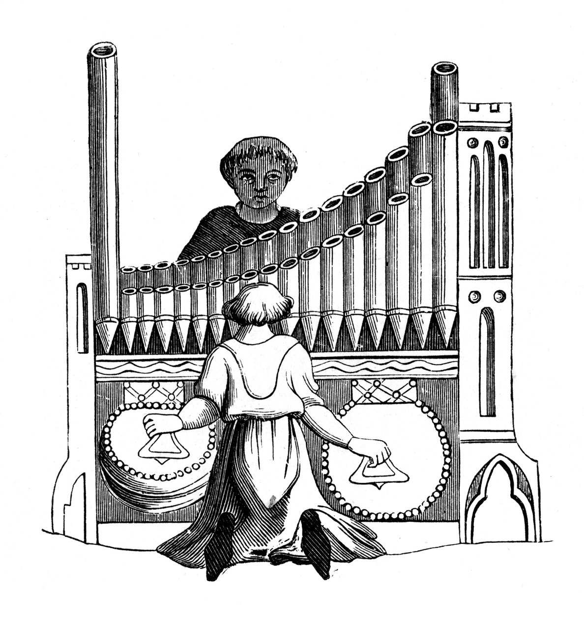 Organo con una sola tastiera, XIV secolo, 1870 da Unbekannt