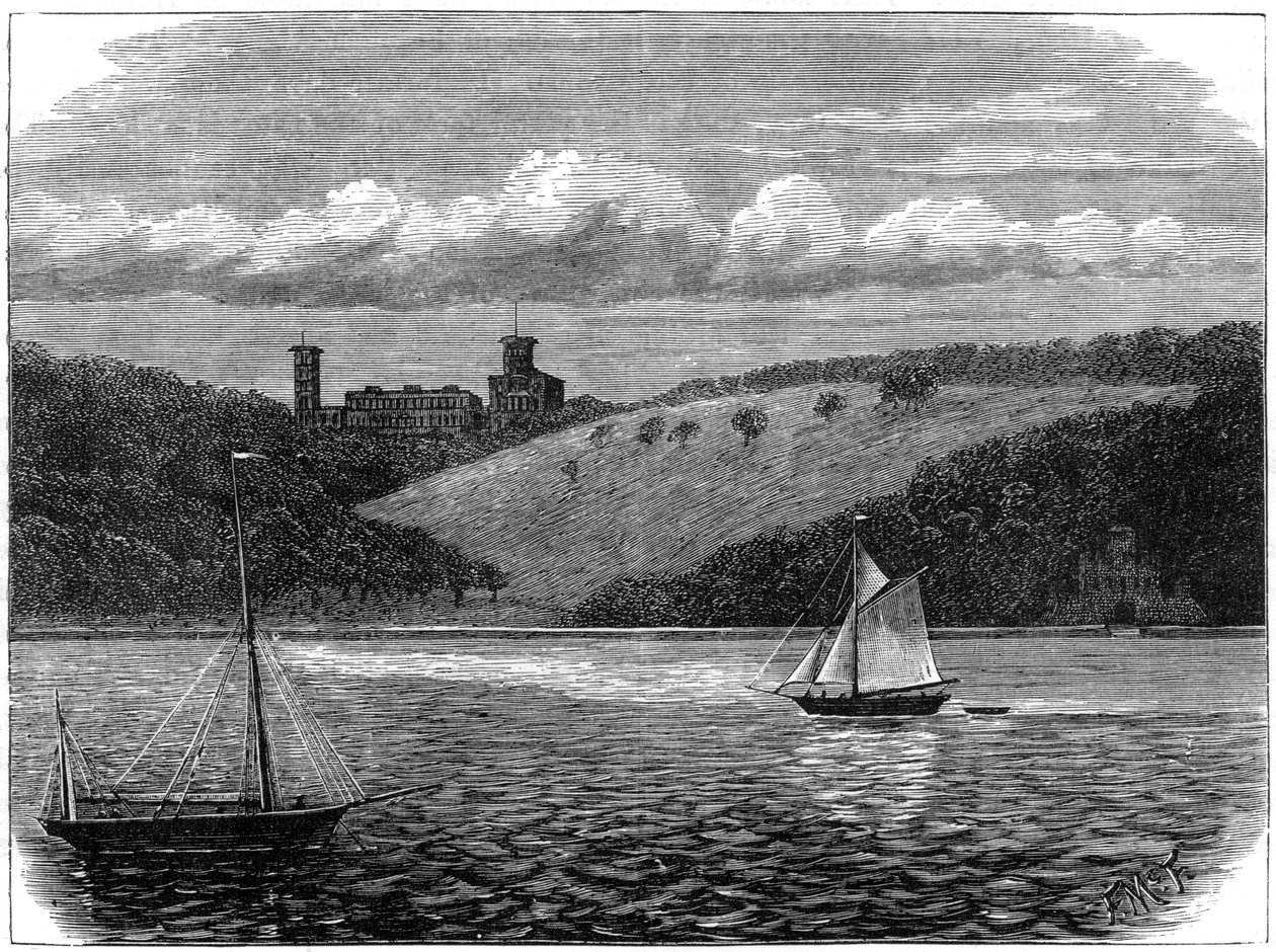 Osborne House, Isola di Wight, visto dal mare, fine XIX secolo da Unbekannt