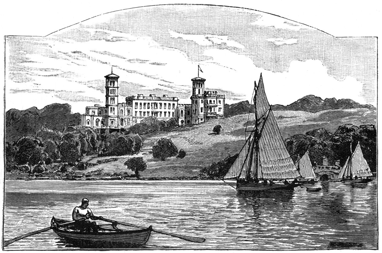 Osborne House dal Solent, East Cowes, Isola di Wight, 1900 da Unbekannt