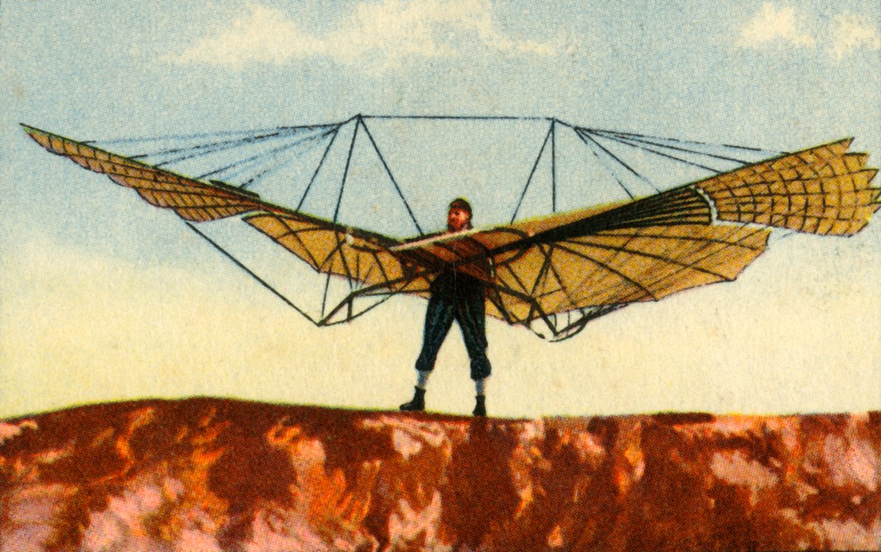 Il deltaplano di Otto Lilienthal, 1890s, 1932 da Unbekannt