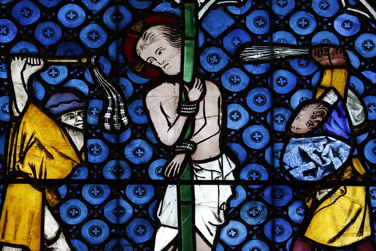 Cattedrale di Nostra Signora di Strasburgo. Vetrata. Cristo nella sua passione. La flagellazione. XIV secolo. Strasburgo, Francia da Unbekannt