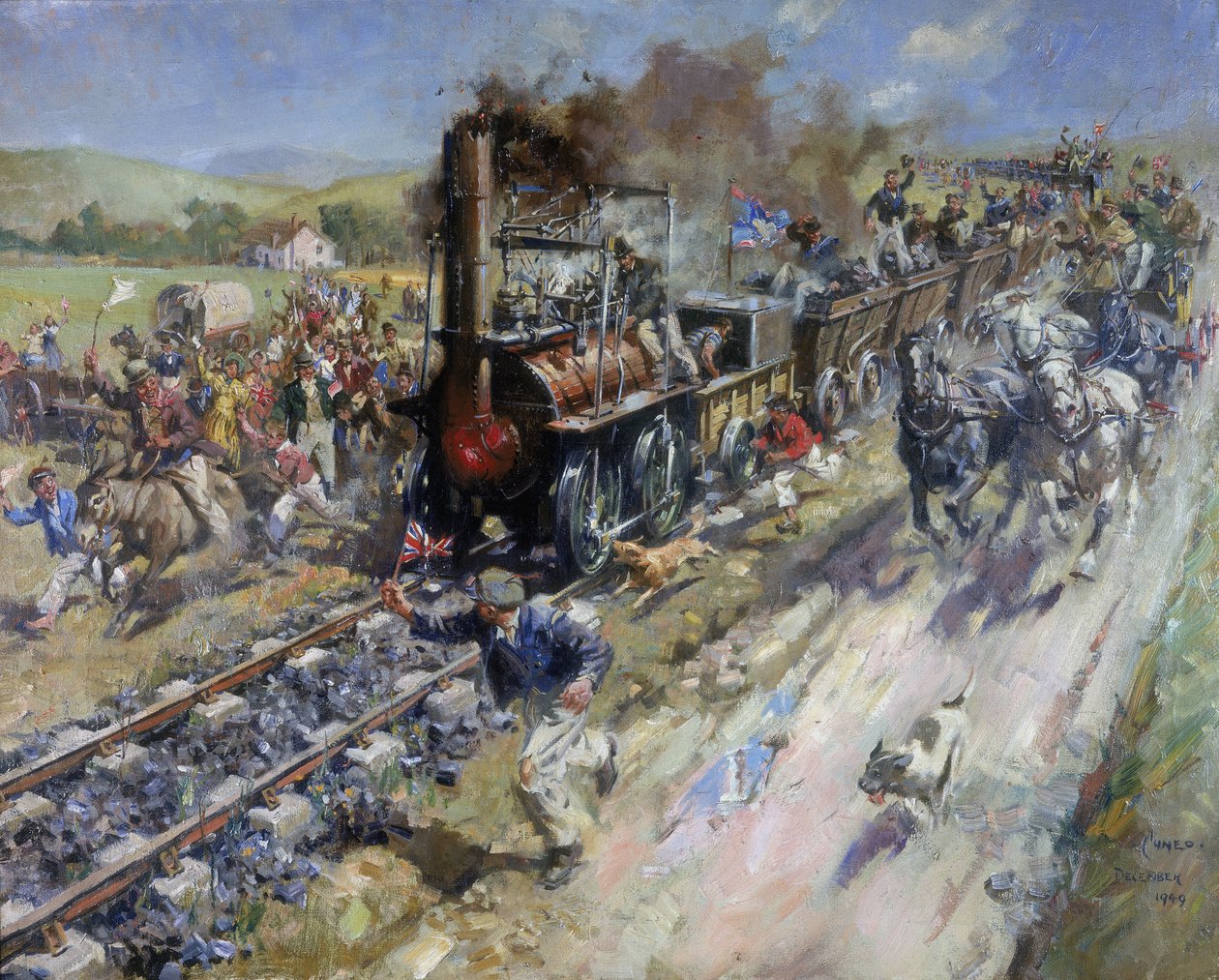 Apertura della prima linea ferroviaria pubblica Stockton e Darlington Railway da Unbekannt