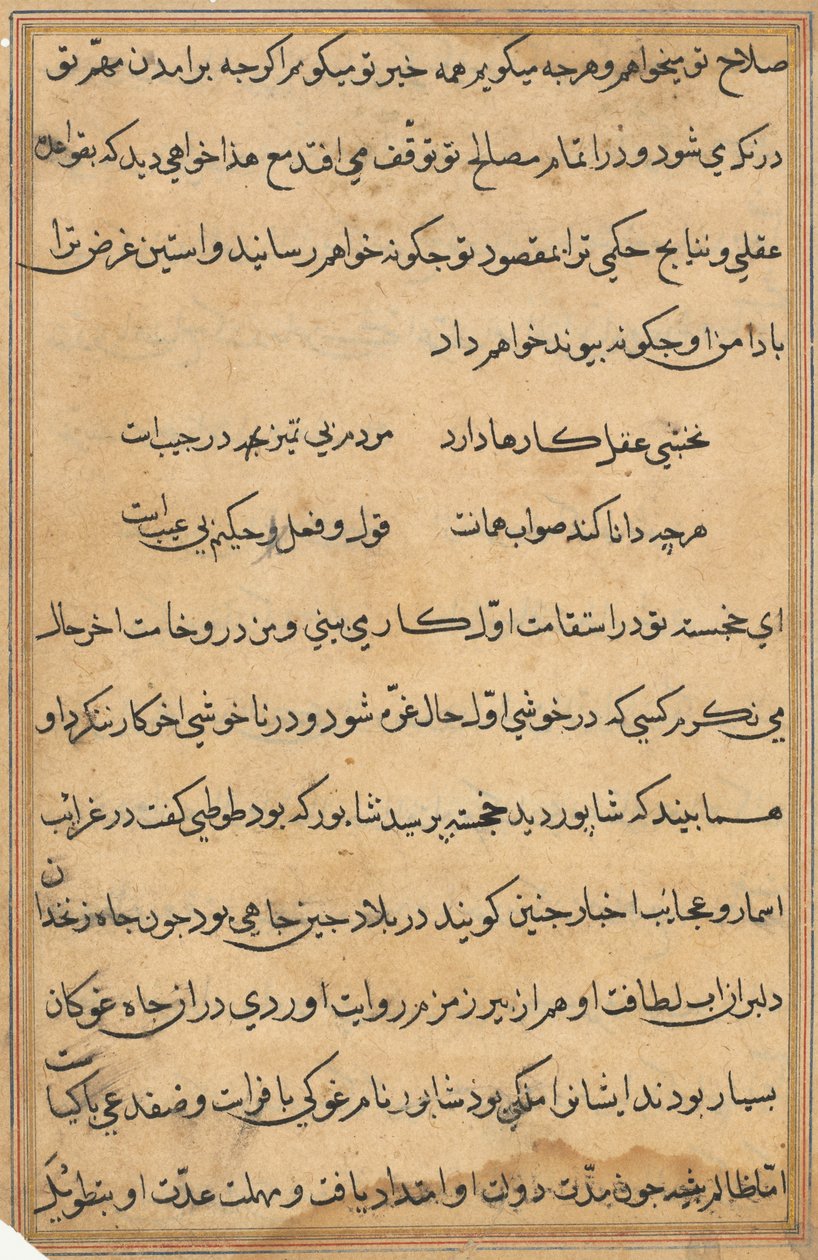 Pagina da Tales of a Parrot Tuti-nama: pagina di testo da Unbekannt