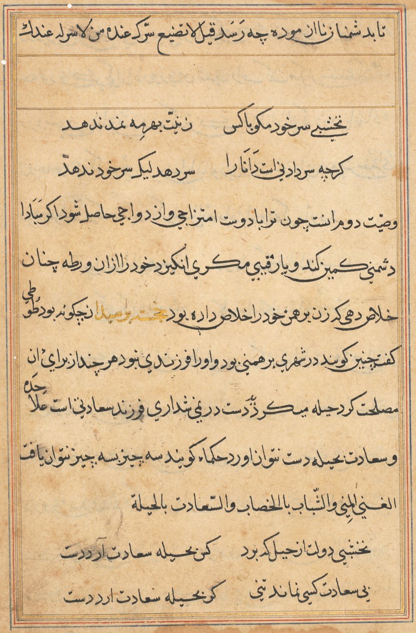 Pagina da Tales of a Parrot Tuti-nama: pagina di testo da Unbekannt