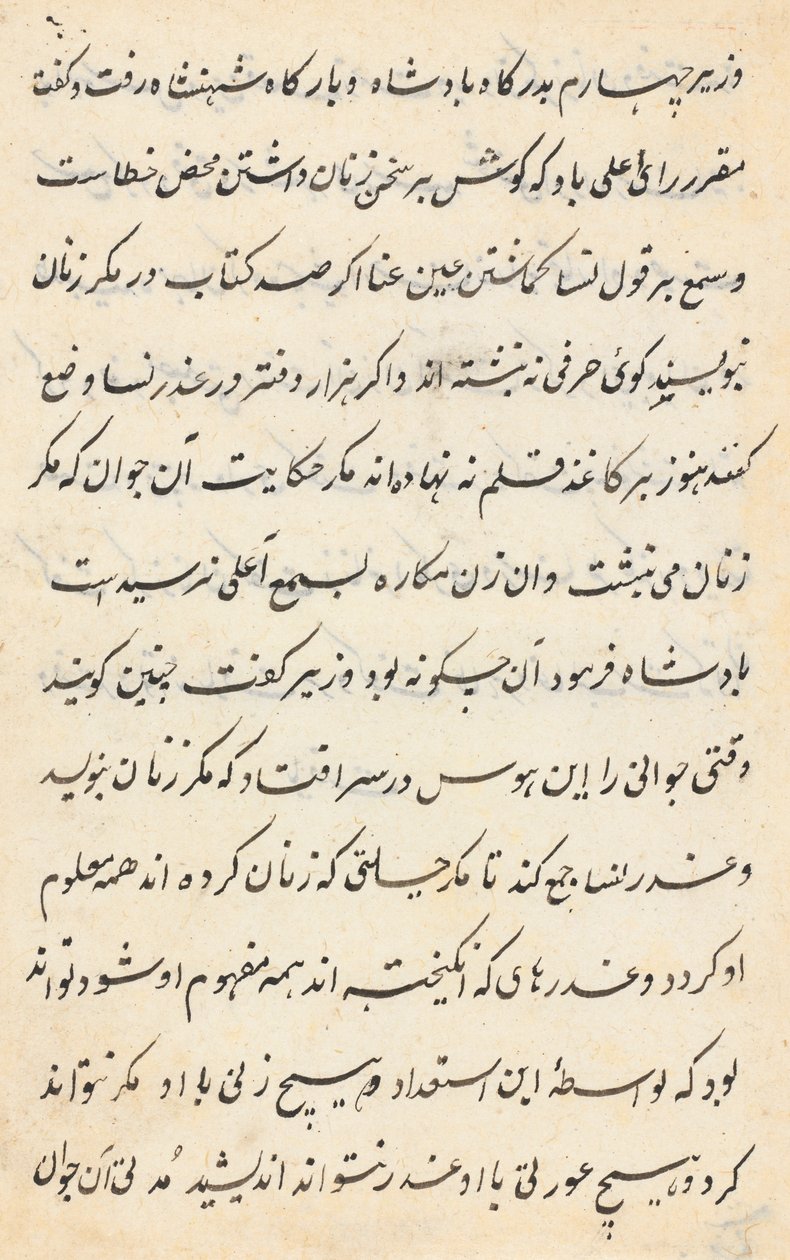 Pagina da Tales of a Parrot Tuti-nama: pagina di testo, c. 1560 da Unbekannt