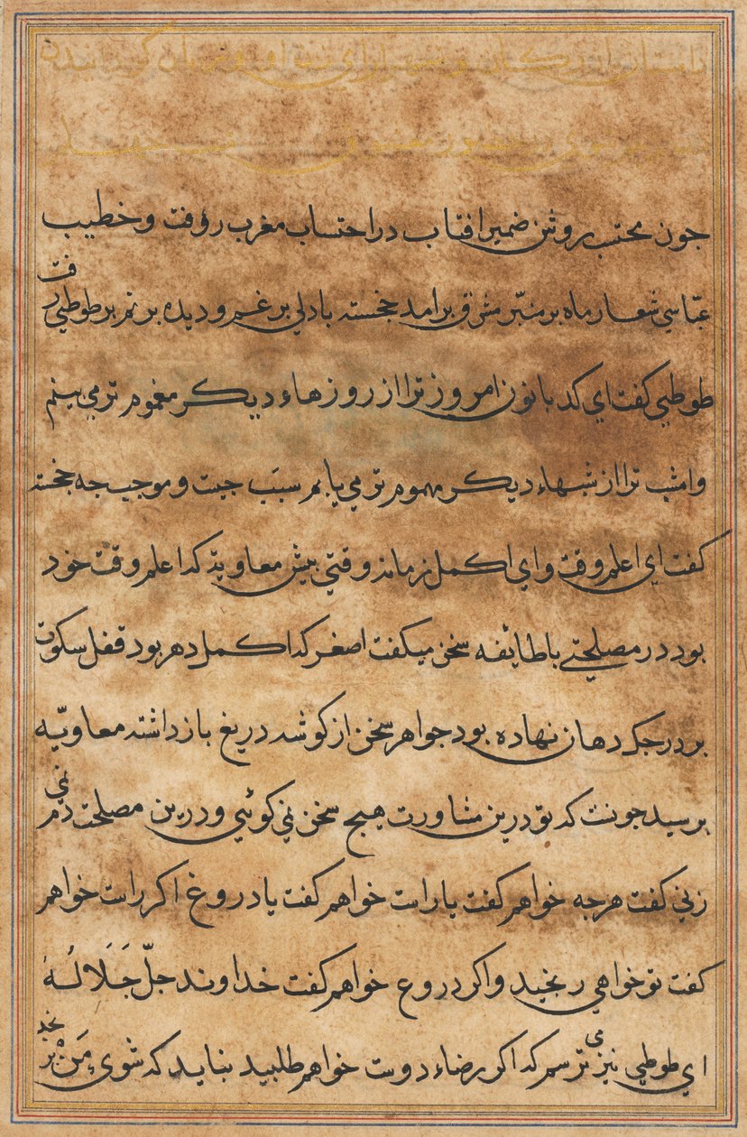 Pagina da Tales of a Parrot Tuti-nama: pagina di testo da Unbekannt