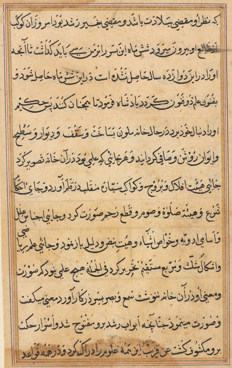Pagina da Racconti di un pappagallo Tuti-nama: pagina di testo, c. 1560 da Unbekannt