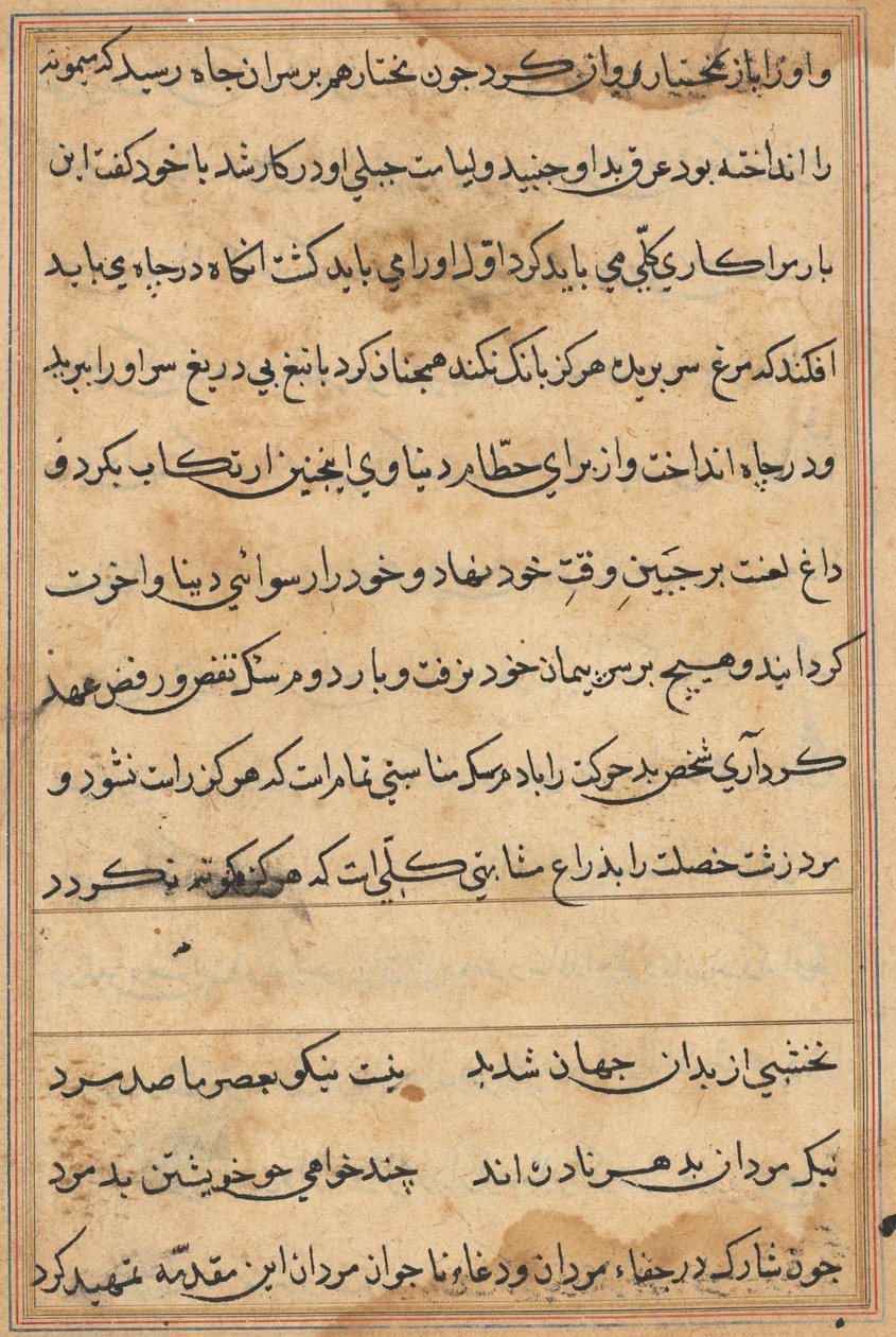 Pagina da Tales of a Parrot Tuti-nama: pagina di testo da Unbekannt