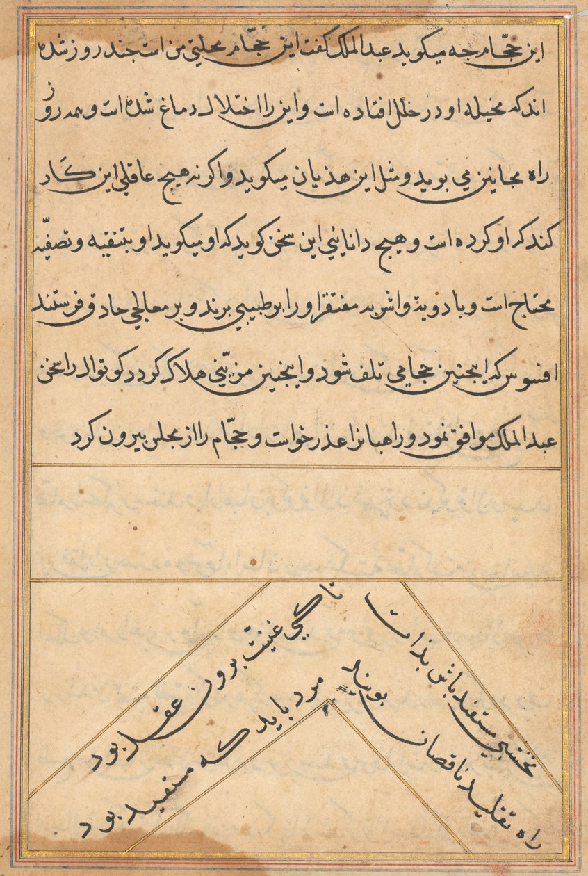 Pagina da Racconti di un pappagallo Tuti-nama: pagina di testo, c. 1560 da Unbekannt