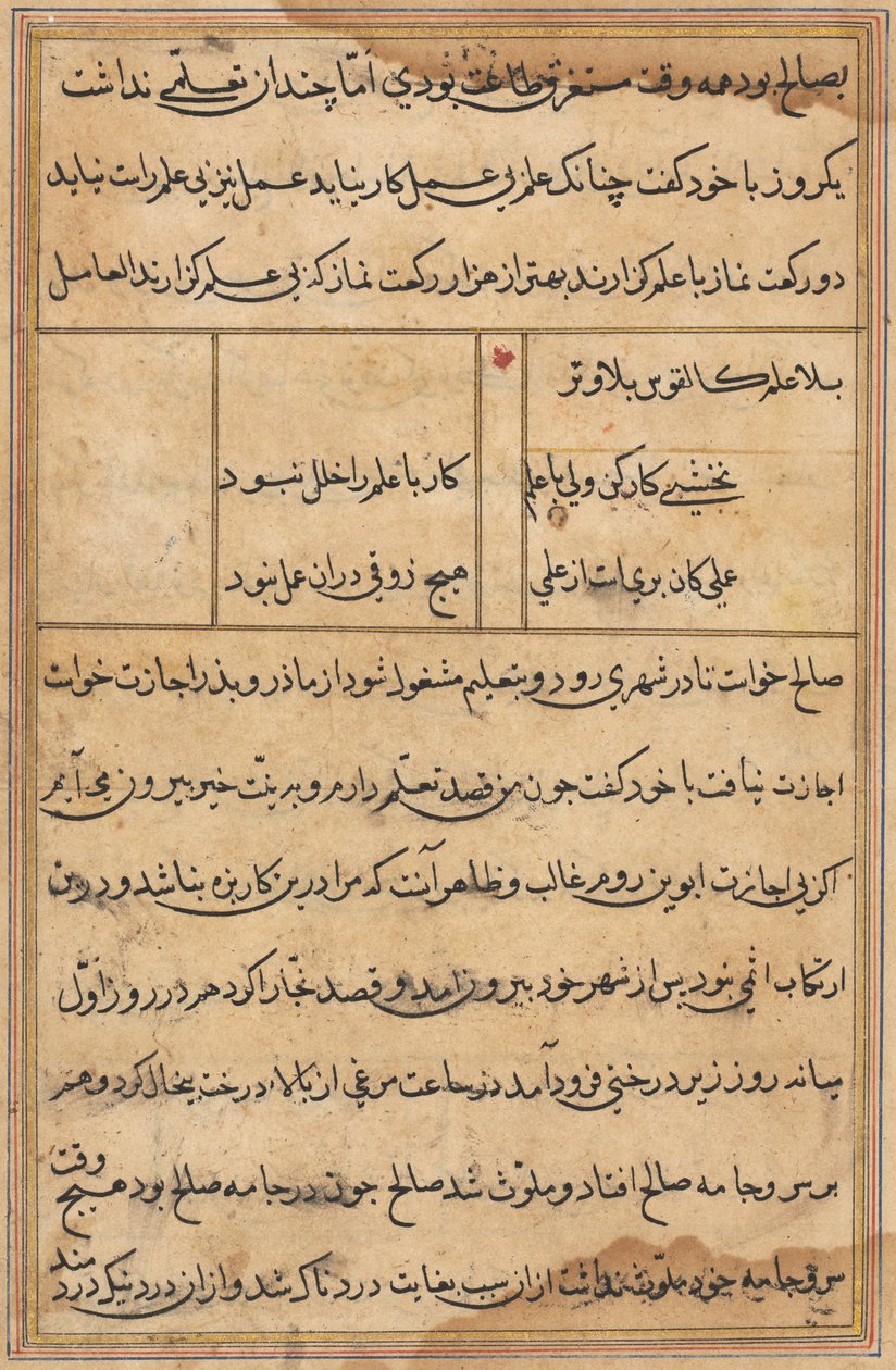 Pagina da Tales of a Parrot Tuti-nama: pagina di testo, c. 1560 da Unbekannt